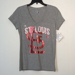 Majestic Gray St. Louis Cardinals T-Shirt
